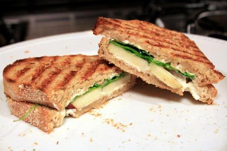 Goat Cheese, Pear and Arugula Paninis