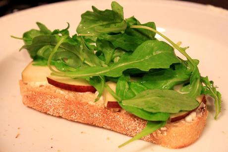 Goat Cheese, Pear and Arugula Paninis