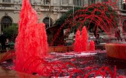 True Blood Marketing Team Turns Romanian City Fountain Blood Red