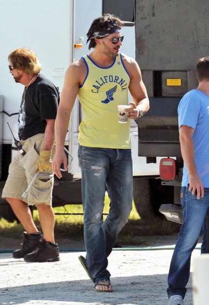 Joe Manganiello on the set of ‘Magic Mike’ in Tampa Bay, Florida