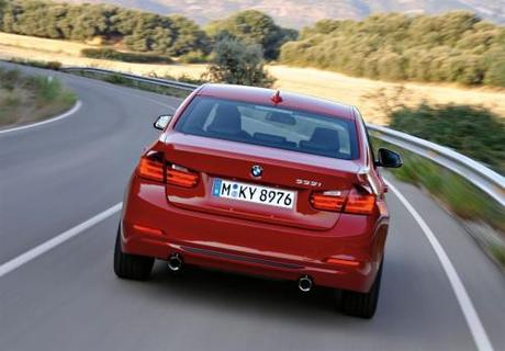 2012 BMW 3 Series Sedan Rear Angle View