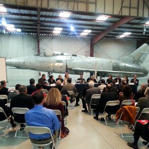 A panel of defense and aerospace leaders discuss the future of the industry at the Mojave Air & Space Port - Courtesy of Senator Steve Knight's office