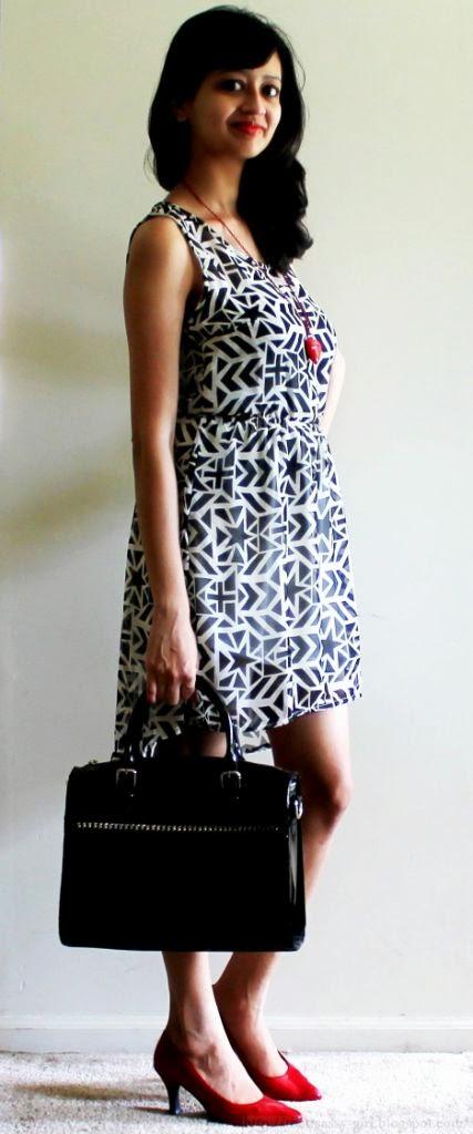 OOTD: B&W; Printed Dress