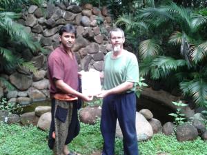 Receiving my 60 hour course certificate from the teacher. 