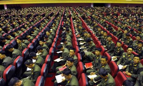 View of attendees and participants in a shooting competition of KPA company commanders and political instructors (Photo: Rodong Sinmun).