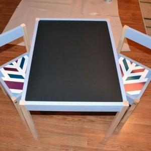 latt table with chalkboard paint