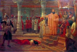 Draupadi humiliated by Kichaka in the court