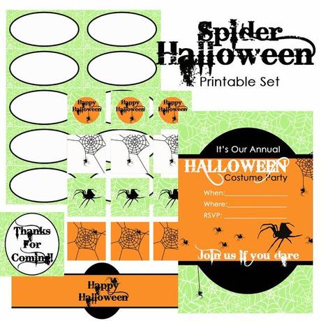 Free Spider Halloween Printable Set