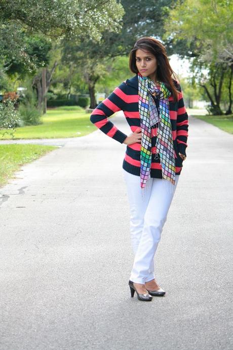 Striped Sweater, GAP Jeans, Kenneth Cole Shoes, Tanvii.com