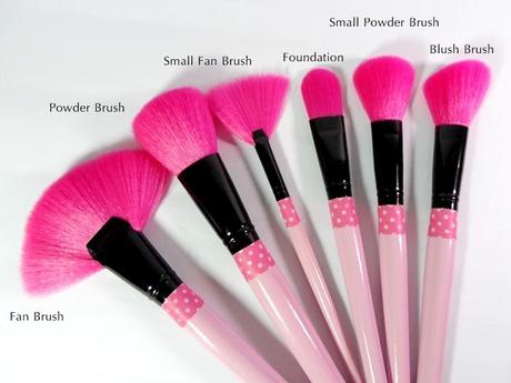 Romwe Pink Makeup Brushes