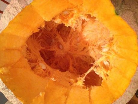 inside of giant pumpkin kilos of thick flesh halloween recipe usage