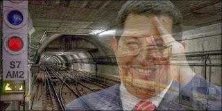 Hugo Chavez's face appears in subway tunnel!