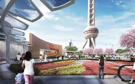 Artist impression: aerial view of the proposed Disney Store, Shanghai.  The Walt Disney Company