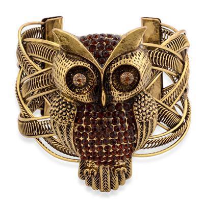 Pick Of The Day: Gold Tone Crystal Owl Bangle