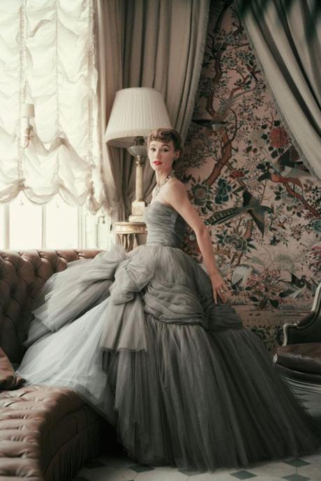 Inside Dior Glamour- Sophie Malgat wearing an evening dress