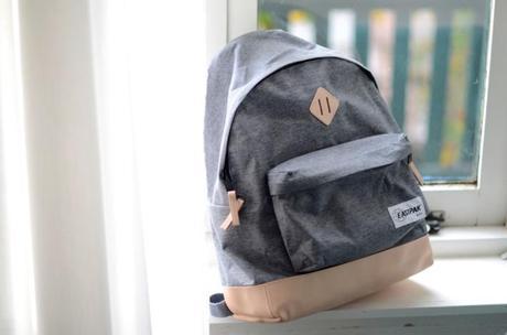 apc x eastpak backpack gray tan leather