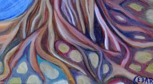 Close-up detail: Harvest Moon. 16″ x 20″, Oil on Canvas, © Cedar Lee 2013
