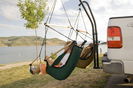 Trailer Hitch Stand and Hammock Chair Combo