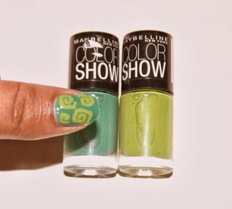 Maybelline Color Show Nail Paints 301 Tenacious Teal and 404 Mint Mojito