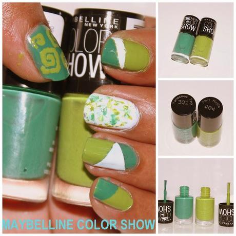 Maybelline Color Show Nail Paints 301 Tenacious Teal and 404 Mint Mojito