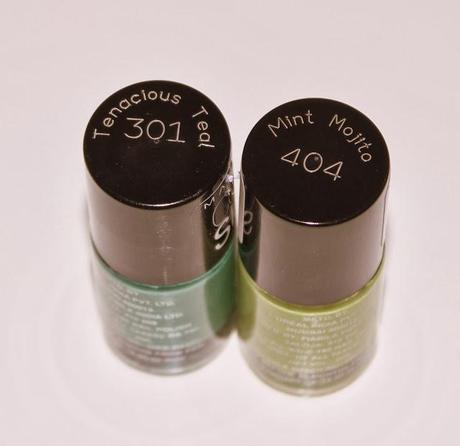 Maybelline Color Show Nail Paints 301 Tenacious Teal and 404 Mint Mojito