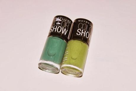 Maybelline Color Show Nail Paints 301 Tenacious Teal and 404 Mint Mojito