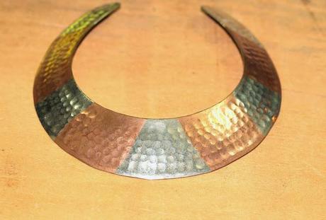 Silver and Copper Tribal Collar Necklace