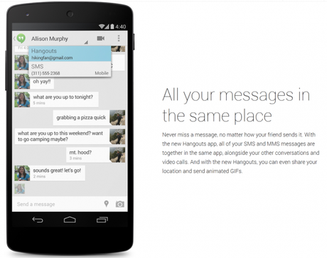 android sms and hangout app