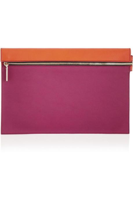 VICTORIA BECKHAM Two-tone leather clutch €475