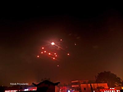 Sky of Ranchi city in India was covered with toxic fumes due to burning of firecrackers.