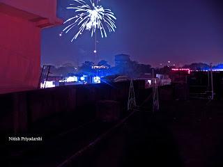 Sky of Ranchi city in India was covered with toxic fumes due to burning of firecrackers.