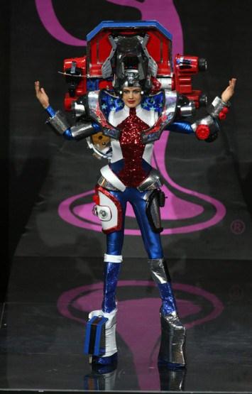 Miss USA in what could be a Transformers costume