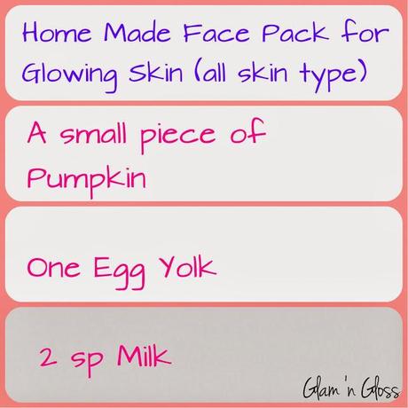 Home Made Face Pack for Glowing Skin