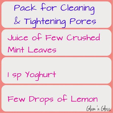 Home Made Face Pack for Cleansing and Tightening Pores 