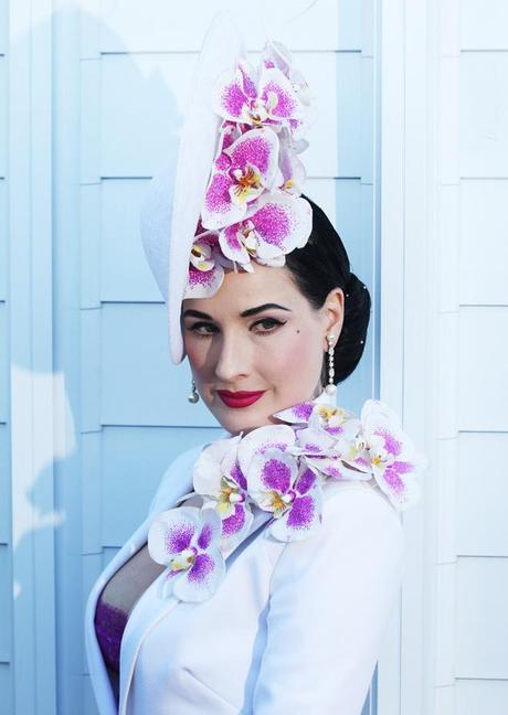 Dita Von Teese attends the Myer Marquee at the Melbourne Cup. 