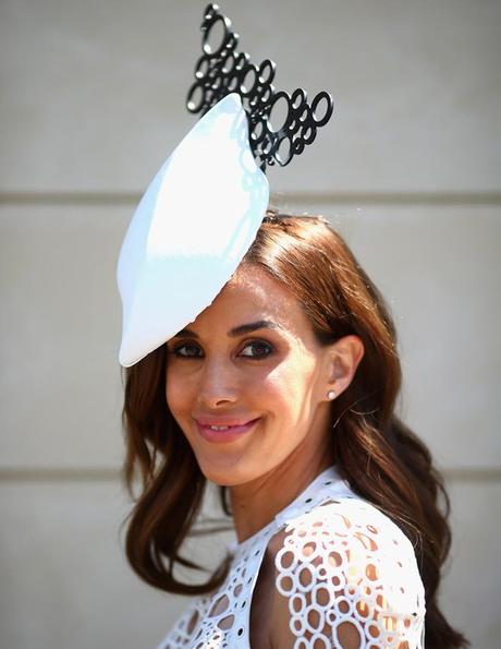 Rebecca Judd arrives on Victoria Derby Day at Flemington Racecourse on November 2, 2013 in Melbourne, Australia.  (Photo by Ryan Pierse/Getty Images)