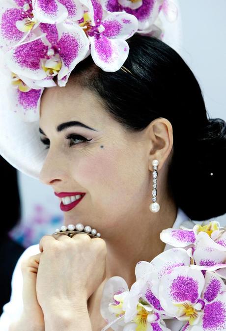  Dita von Teese looks on during judging of Myer Fashions on the Field during Melbourne Cup Day at Flemington Racecourse on November 5, 2013 in Melbourne, Australia.  (Photo by Lisa Maree Williams/Getty Images for the VRC)