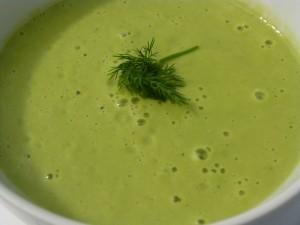 Vitamix kale soup with lemongrass, dill, and ginger