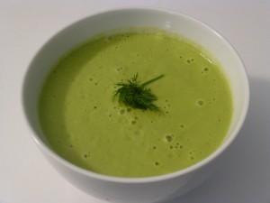 Kale soup with lemongrass, dill, and ginger