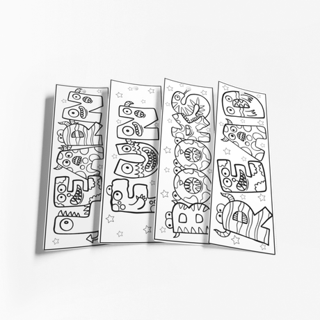 monster printable bookmarks to color