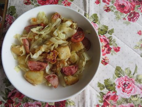 Kielbasa Cabbage Potato Skillet