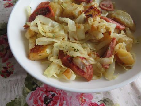 Kielbasa Cabbage Potato Skillet