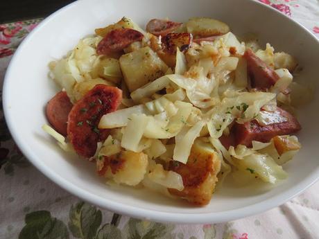 Kielbasa Cabbage Potato Skillet