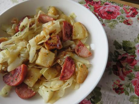 Kielbasa Cabbage Potato Skillet