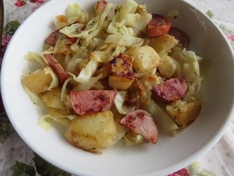 Kielbasa Cabbage Potato Skillet