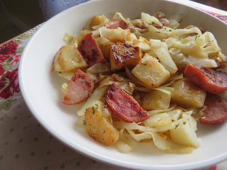 Kielbasa Cabbage Potato Skillet