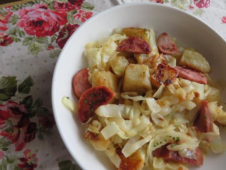 Kielbasa Cabbage Potato Skillet