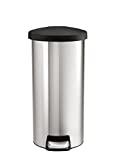 simplehuman Round Step Trash Can, Stainless Steel, Plastic Lid, 30 L / 8 Gal