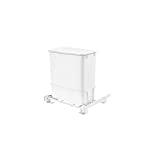 Rev-A-Shelf RV-814PB 20 Quart Pull-Out Waste Container Undermount Cabinet Garbage Bin Trash Recycling Can for Kitchen, Laundry Room, or Vanity, White