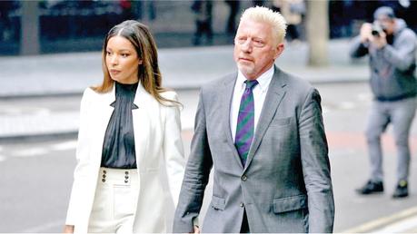 Boris Becker arrived at court with his partner Lilian de Carvalho Monteiro